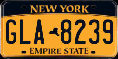 NY license plate GLA8239