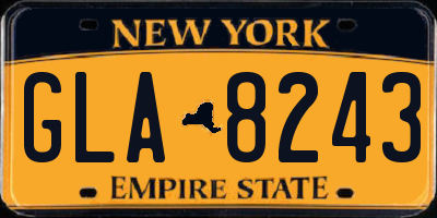 NY license plate GLA8243