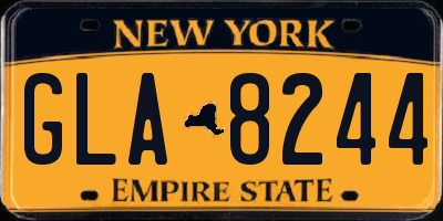 NY license plate GLA8244