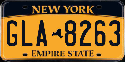 NY license plate GLA8263