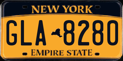 NY license plate GLA8280