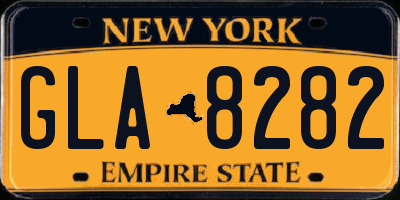 NY license plate GLA8282