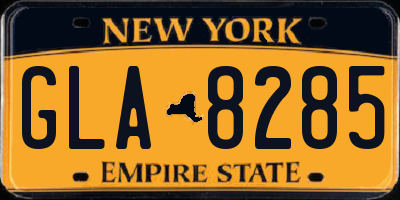 NY license plate GLA8285