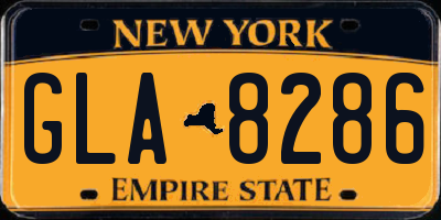 NY license plate GLA8286