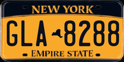 NY license plate GLA8288
