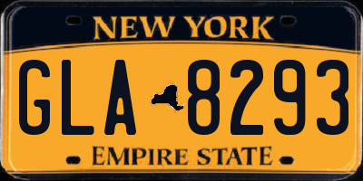 NY license plate GLA8293