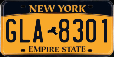 NY license plate GLA8301