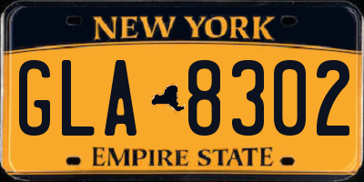 NY license plate GLA8302