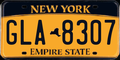 NY license plate GLA8307