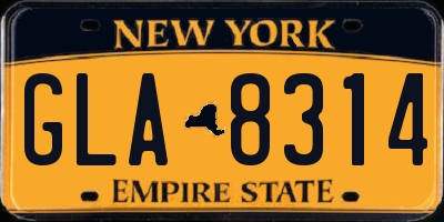 NY license plate GLA8314