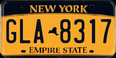 NY license plate GLA8317
