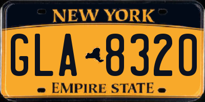NY license plate GLA8320