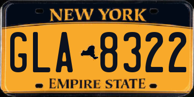 NY license plate GLA8322