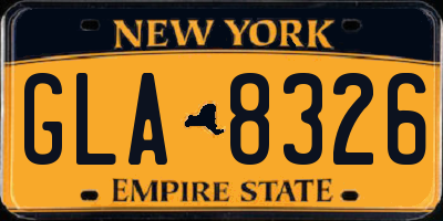 NY license plate GLA8326
