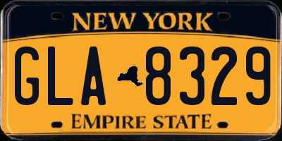 NY license plate GLA8329