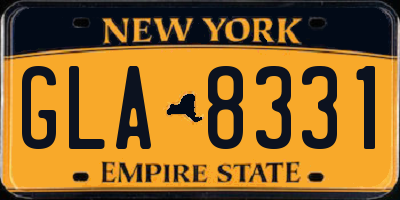 NY license plate GLA8331