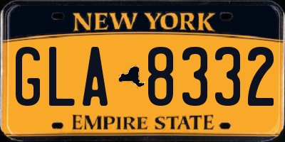 NY license plate GLA8332