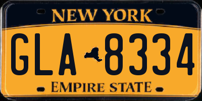 NY license plate GLA8334