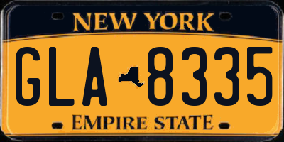 NY license plate GLA8335