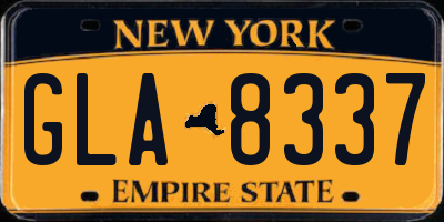 NY license plate GLA8337