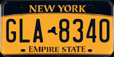 NY license plate GLA8340