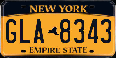NY license plate GLA8343