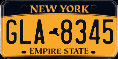 NY license plate GLA8345
