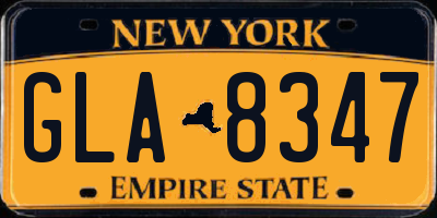 NY license plate GLA8347