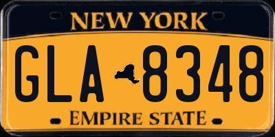 NY license plate GLA8348