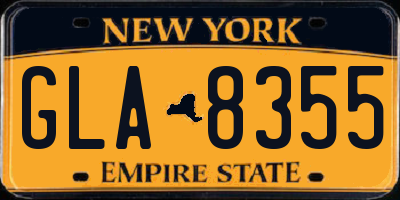 NY license plate GLA8355