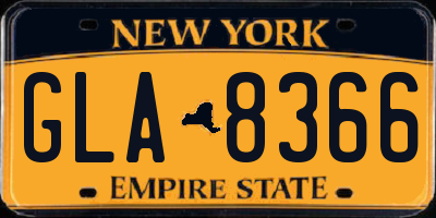 NY license plate GLA8366