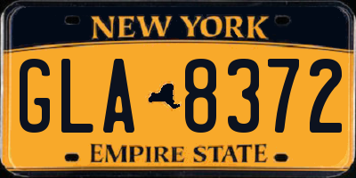 NY license plate GLA8372