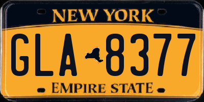 NY license plate GLA8377