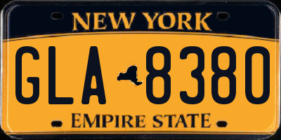 NY license plate GLA8380