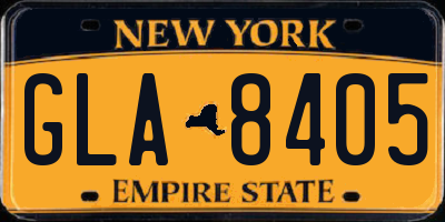 NY license plate GLA8405