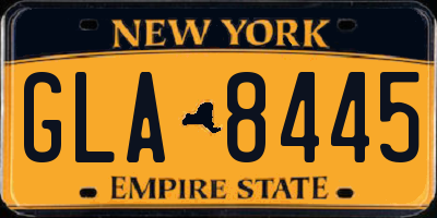 NY license plate GLA8445