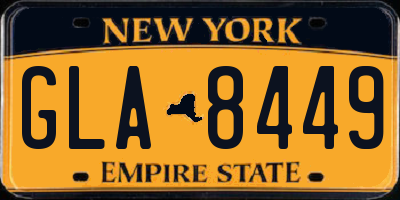 NY license plate GLA8449