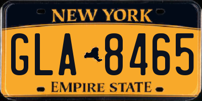 NY license plate GLA8465