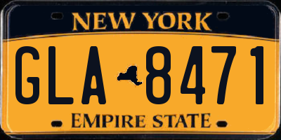 NY license plate GLA8471