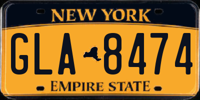 NY license plate GLA8474
