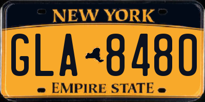 NY license plate GLA8480