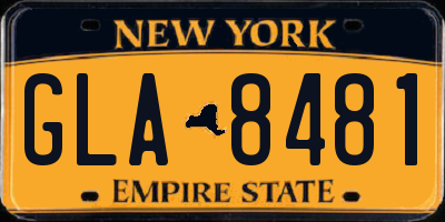 NY license plate GLA8481