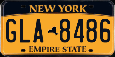 NY license plate GLA8486