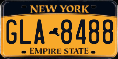 NY license plate GLA8488