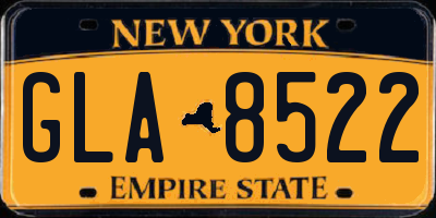 NY license plate GLA8522