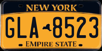 NY license plate GLA8523