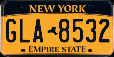 NY license plate GLA8532