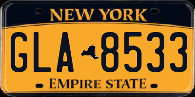 NY license plate GLA8533
