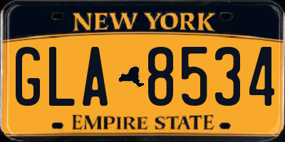NY license plate GLA8534