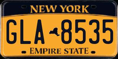 NY license plate GLA8535
